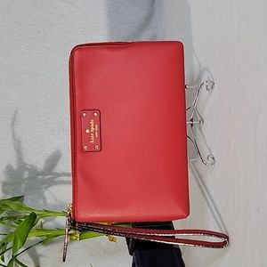 Kate Spade Red Pebbled Wristlet